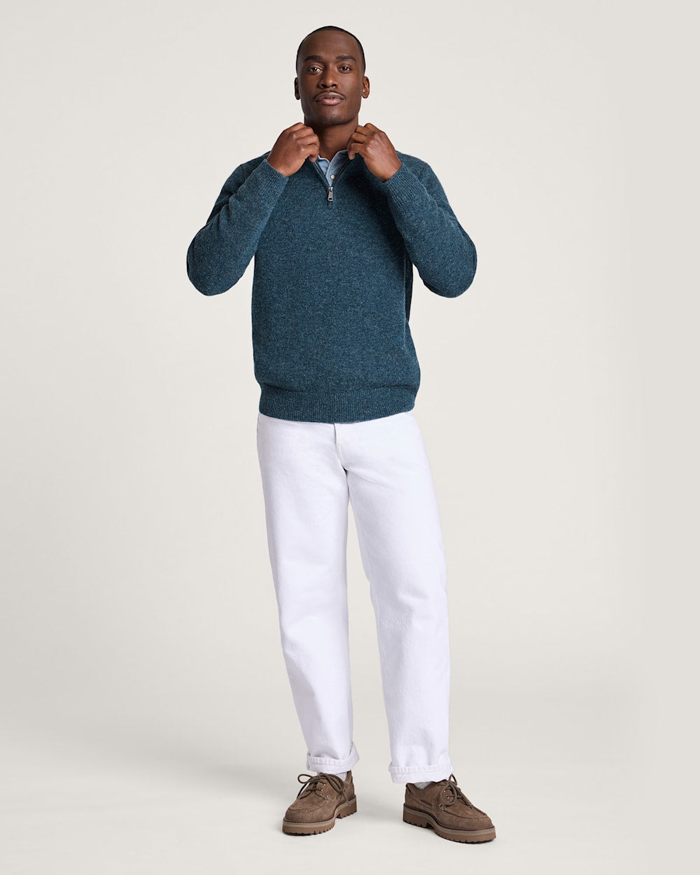 PENDLETON MEN'S SHETLAND COLLECTION QUARTER-ZIP SWEATER