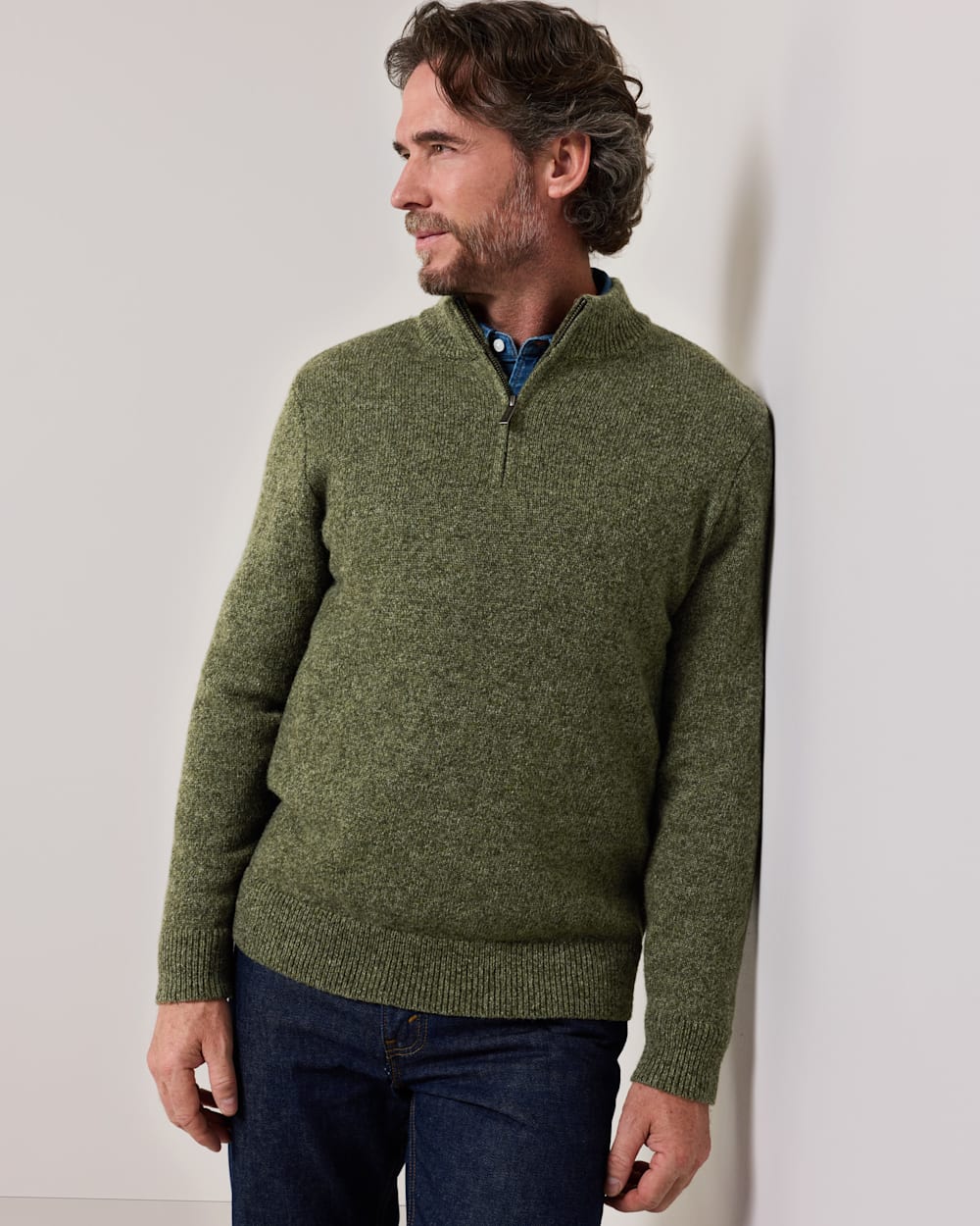 PENDLETON MEN'S SHETLAND COLLECTION QUARTER-ZIP SWEATER