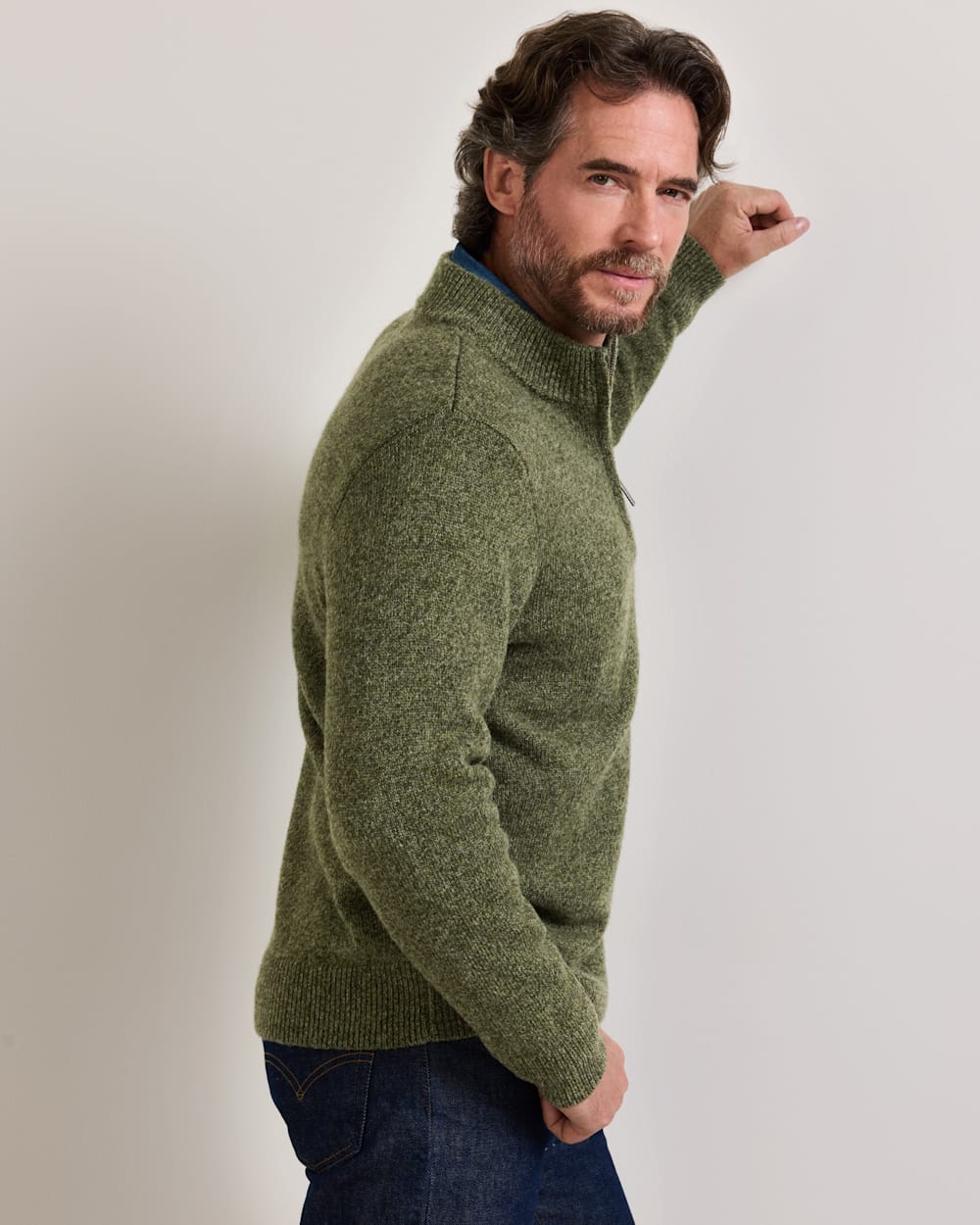PENDLETON MEN'S SHETLAND COLLECTION QUARTER-ZIP SWEATER