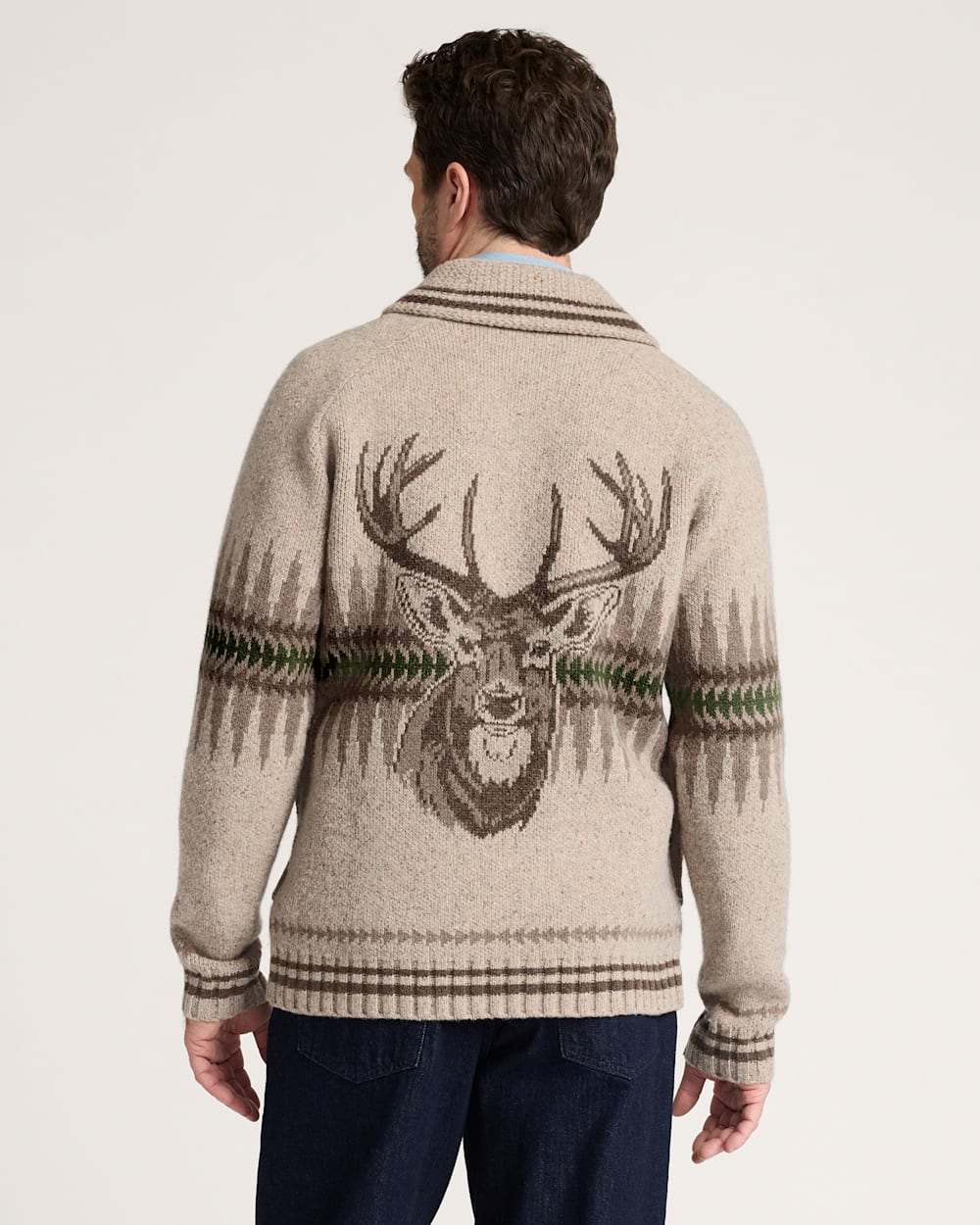PENDLETON MEN'S SAWTOOTH BUCK LAMBSWOOL ZIP CARDIGAN