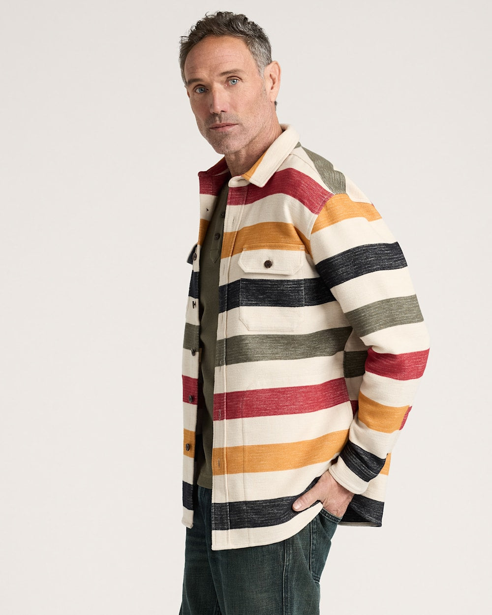 PENDLETON MEN'S GLACIER COTTON CHAMOIS DRIFTWOOD SHIRT