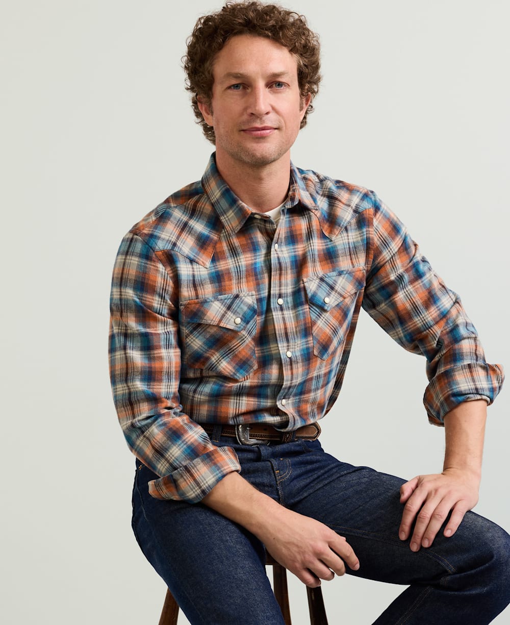 PENDLETON MEN'S PLAID SNAP-FRONT WYATT COTTON SHIRT