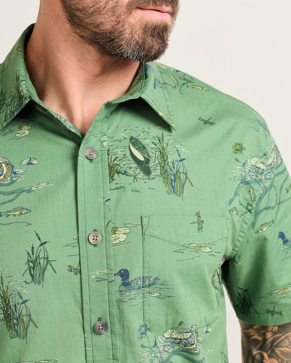 PENDLETON MEN'S SHORT-SLEEVE SHORELINE COTTON SHIRT