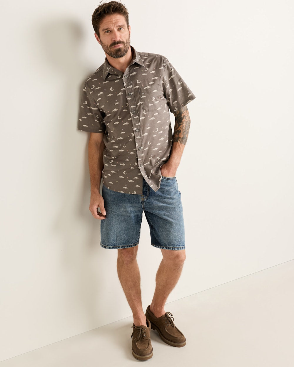 PENDLETON MEN'S SHORT-SLEEVE SHORELINE COTTON SHIRT