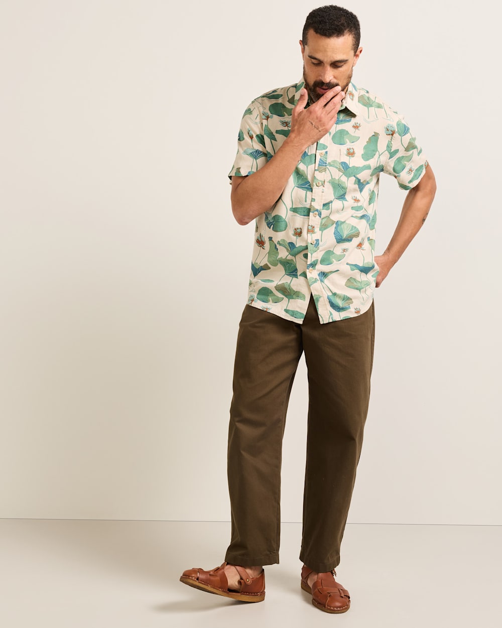 PENDLETON MEN'S SHORT-SLEEVE SHORELINE LINEN SHIRT