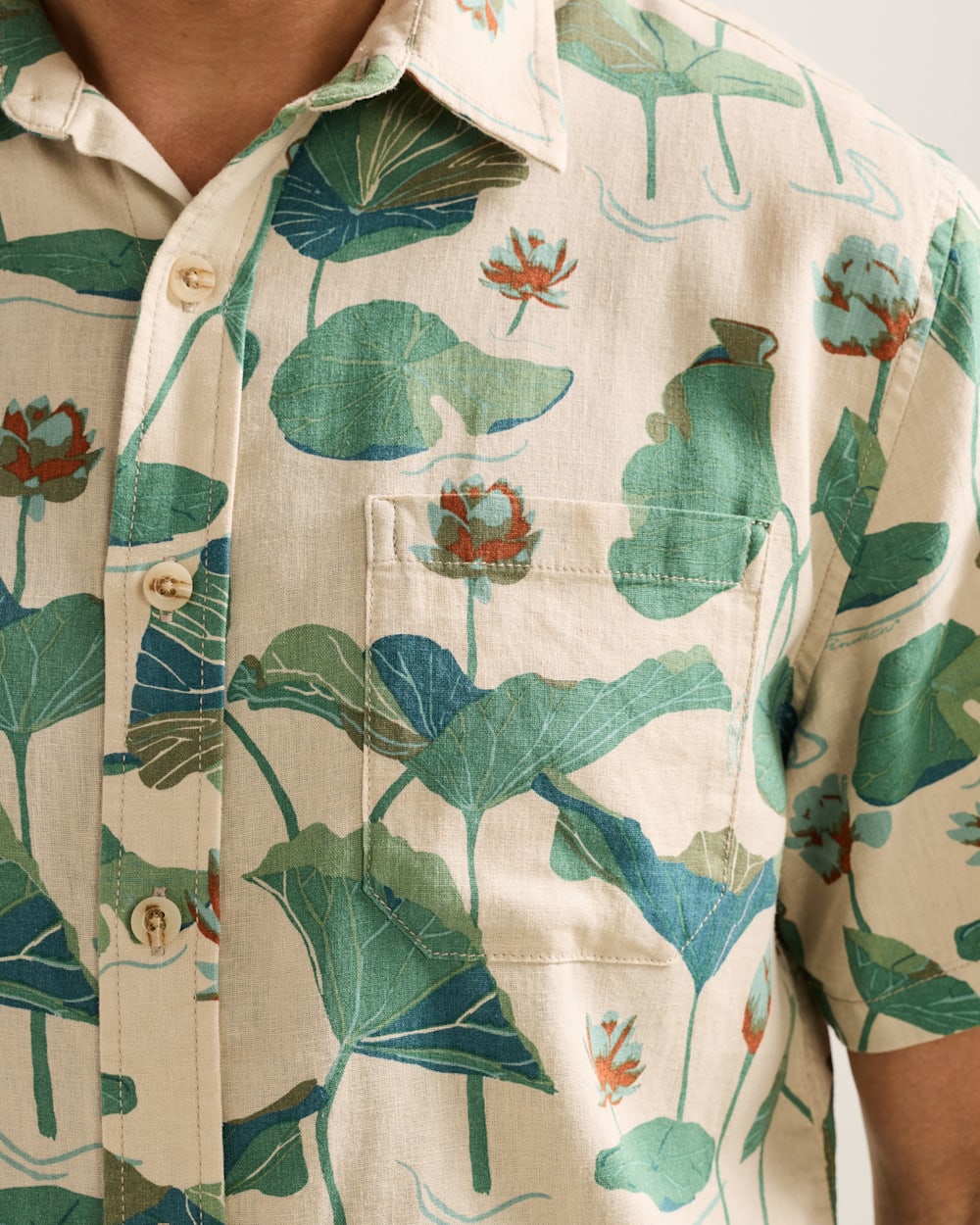PENDLETON MEN'S SHORT-SLEEVE SHORELINE LINEN SHIRT
