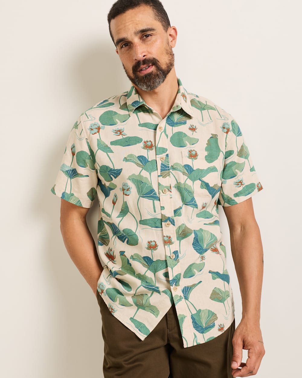 PENDLETON MEN'S SHORT-SLEEVE SHORELINE LINEN SHIRT