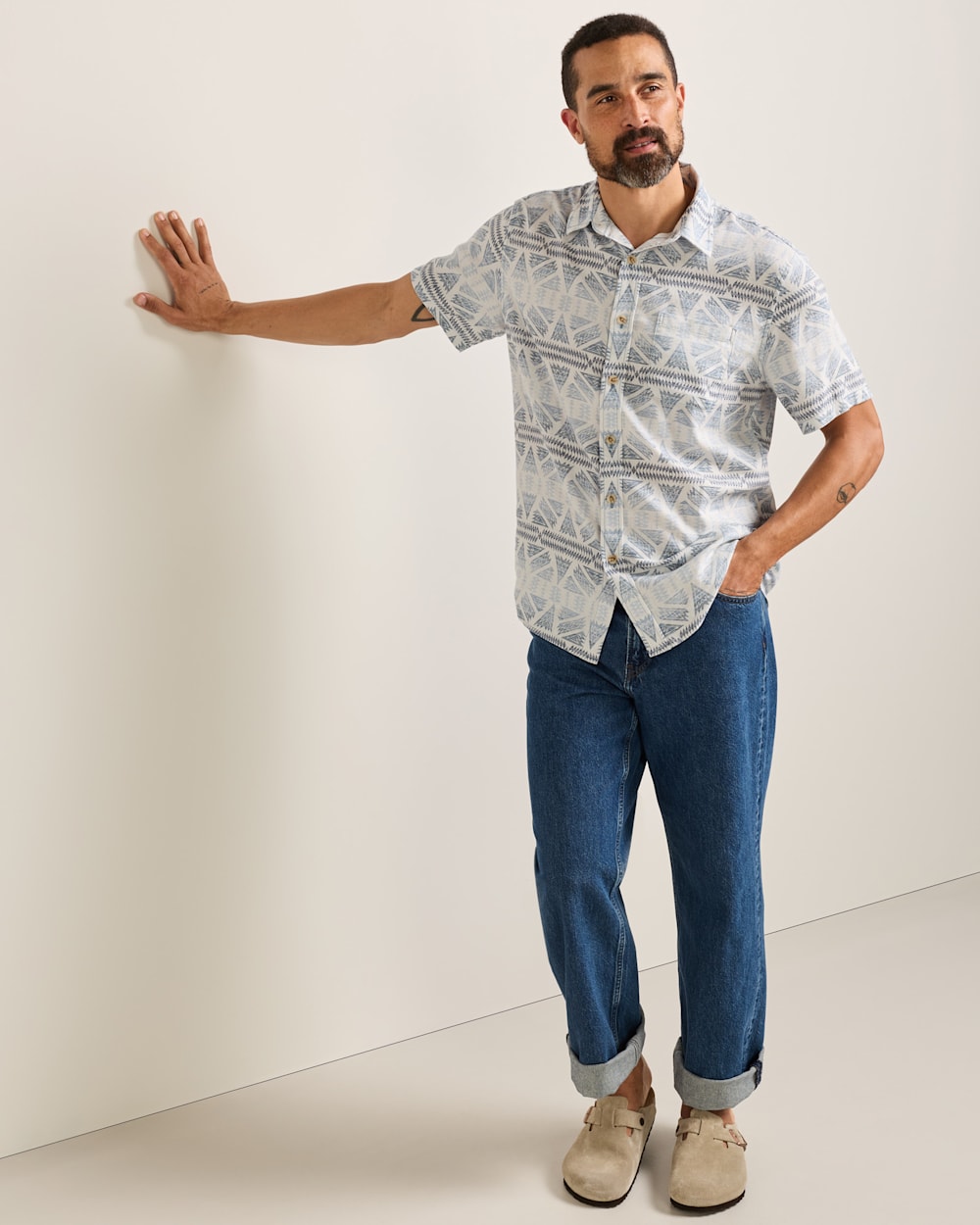 PENDLETON MEN'S SHORT-SLEEVE SHORELINE LINEN SHIRT