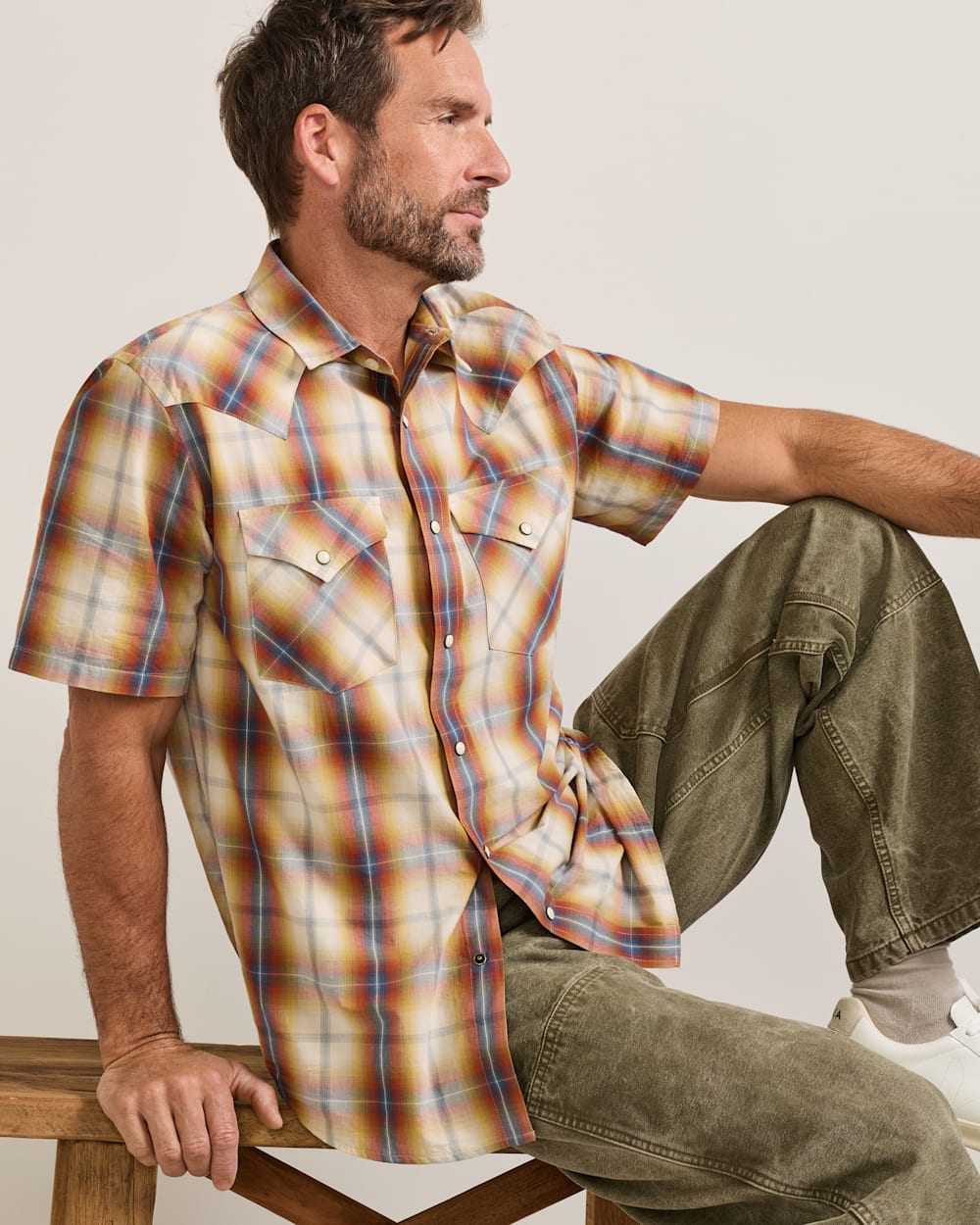 PENDLETON MEN'S SHORT-SLEEVE PLAID FRONTIER SHIRT