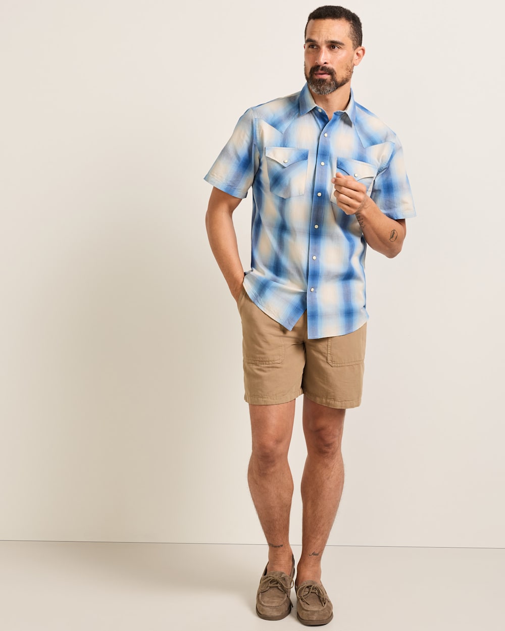 PENDLETON MEN'S SHORT-SLEEVE PLAID FRONTIER SHIRT