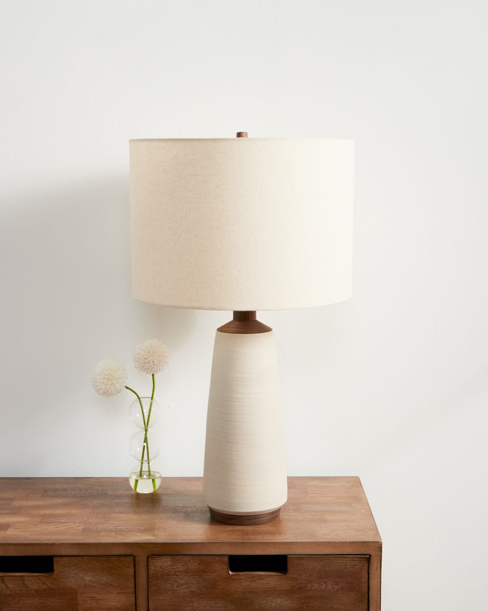 PENDLETON HANDMADE STONEWARE & WOOD TABLE LAMP