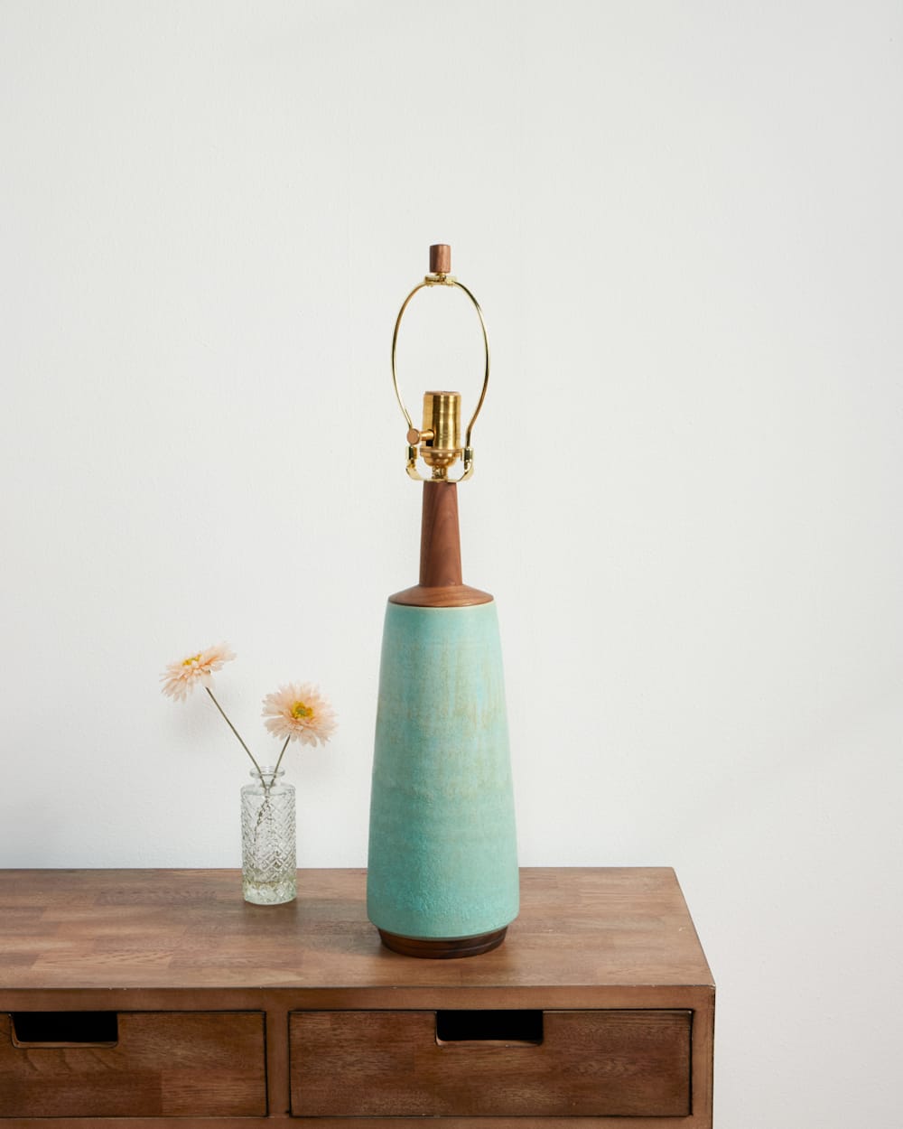 PENDLETON HANDMADE STONEWARE & WOOD TABLE LAMP