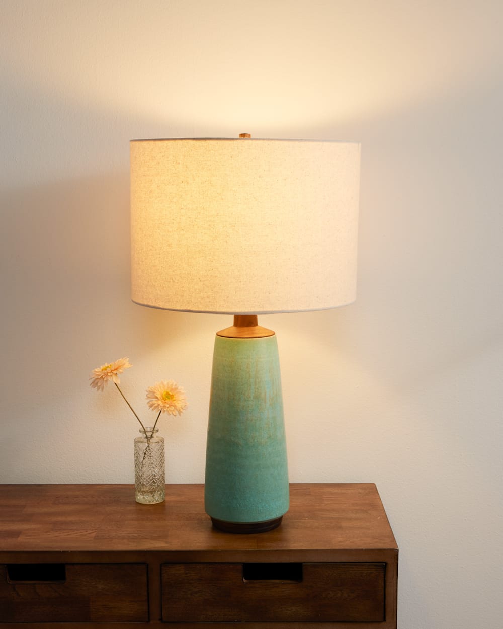 PENDLETON HANDMADE STONEWARE & WOOD TABLE LAMP