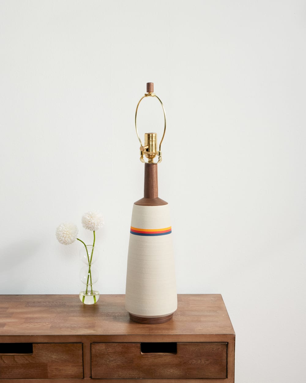PENDLETON HANDMADE STONEWARE & WOOD TABLE LAMP