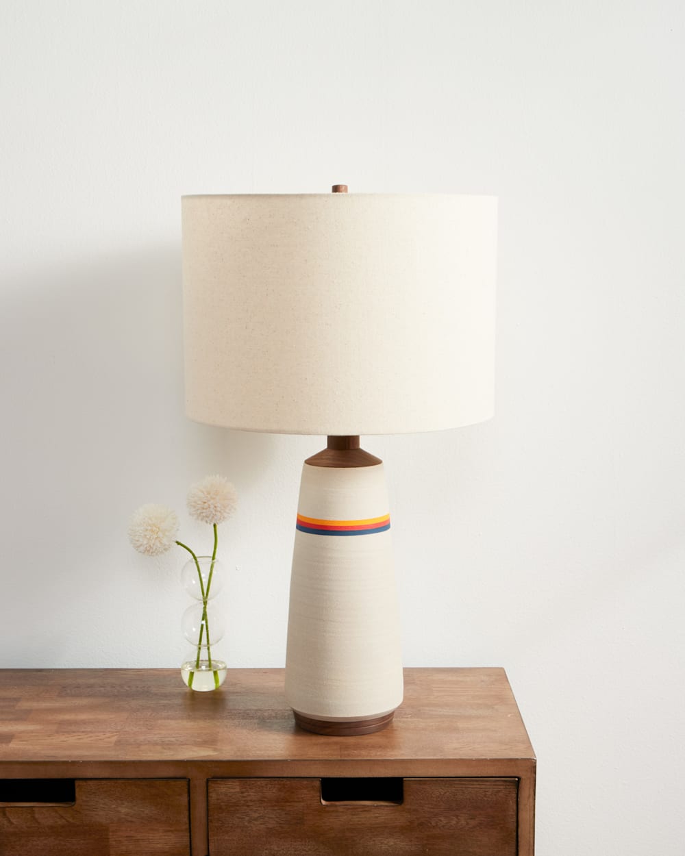 PENDLETON HANDMADE STONEWARE & WOOD TABLE LAMP