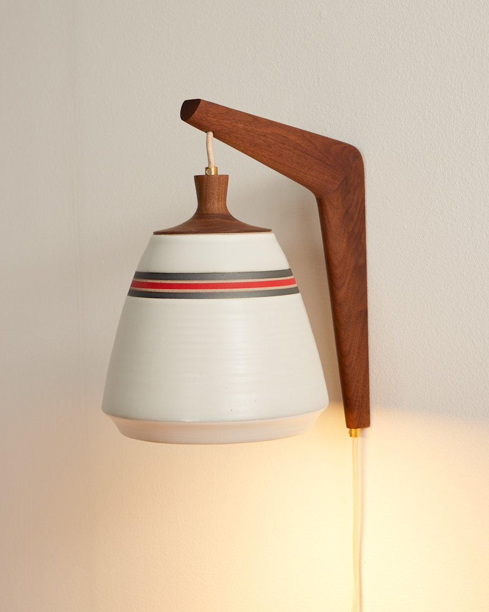 PENDLETON HANDMADE STONEWARE & WOOD SCONCE