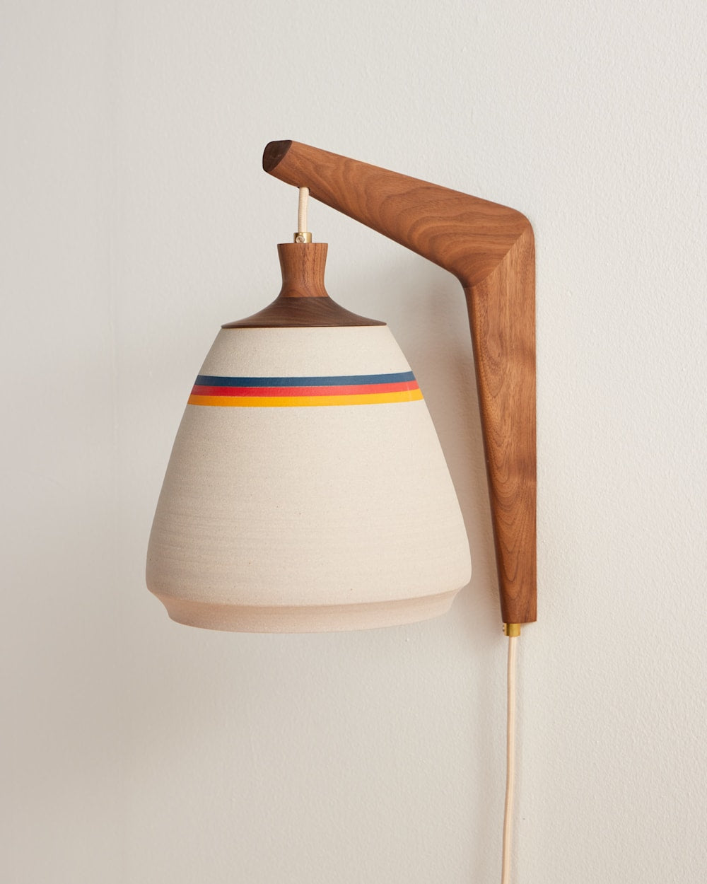 PENDLETON HANDMADE STONEWARE & WOOD SCONCE