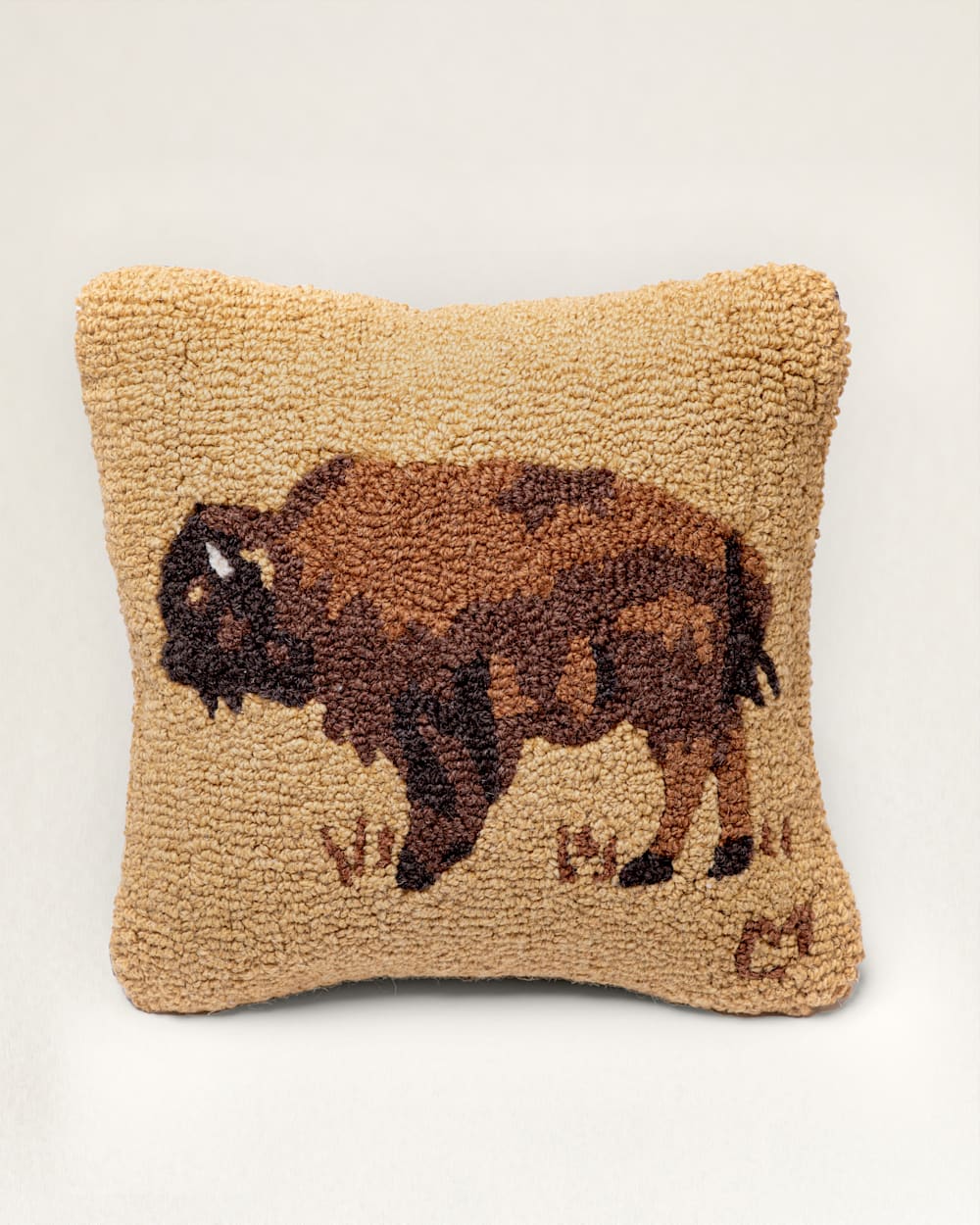 PENDLETON BUFFALO HOOKED SQUARE PILLOW