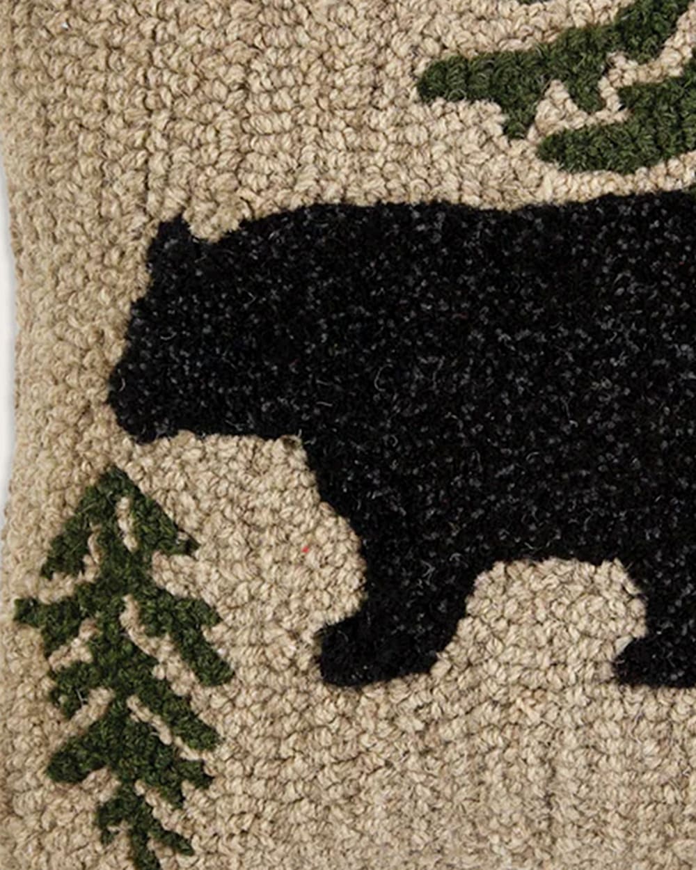 PENDLETON WANDERING BEAR HOOKED SQUARE PILLOW