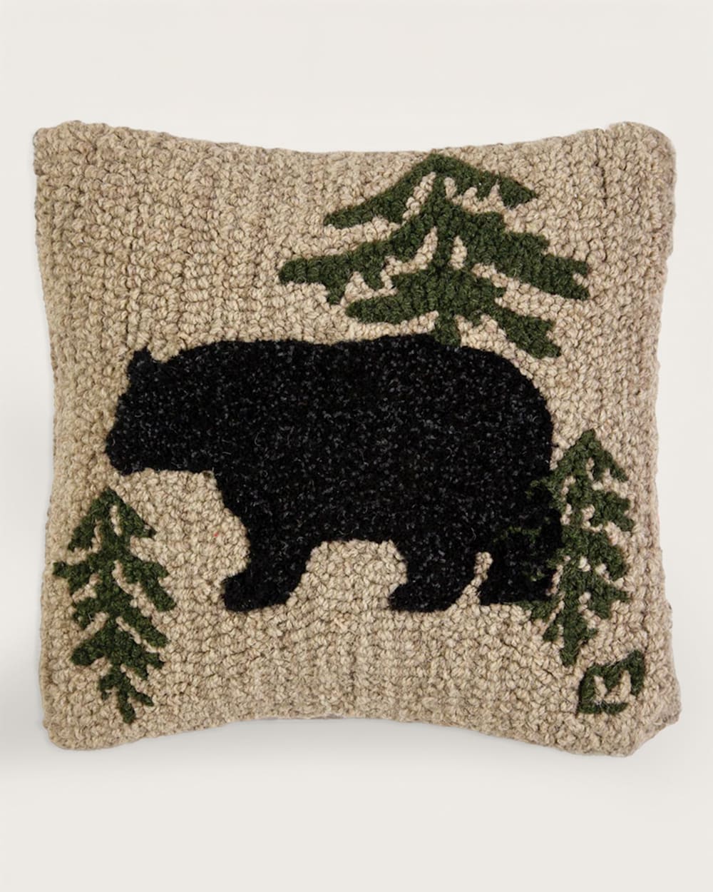 PENDLETON WANDERING BEAR HOOKED SQUARE PILLOW